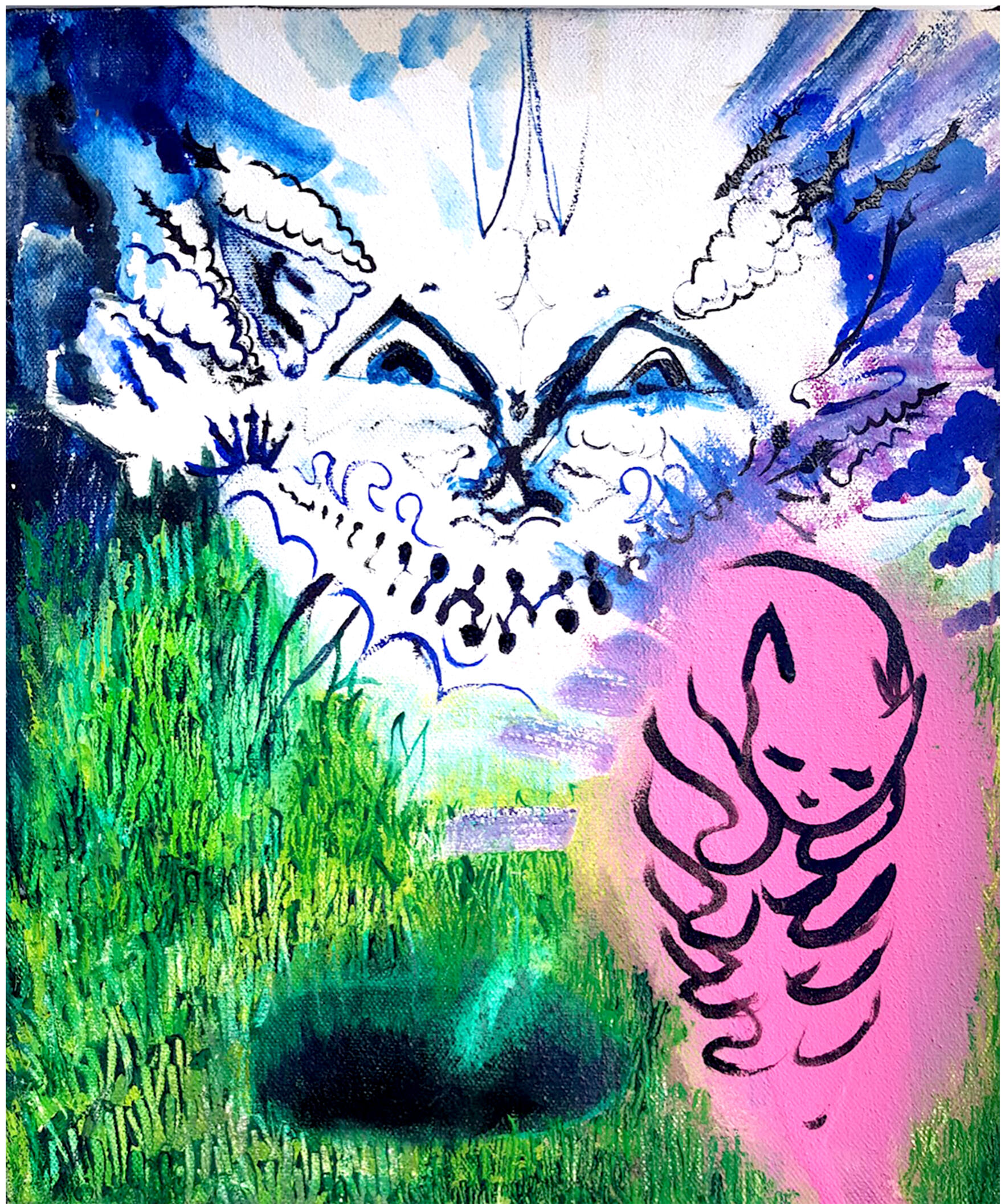 oil and gloss paint on canvas