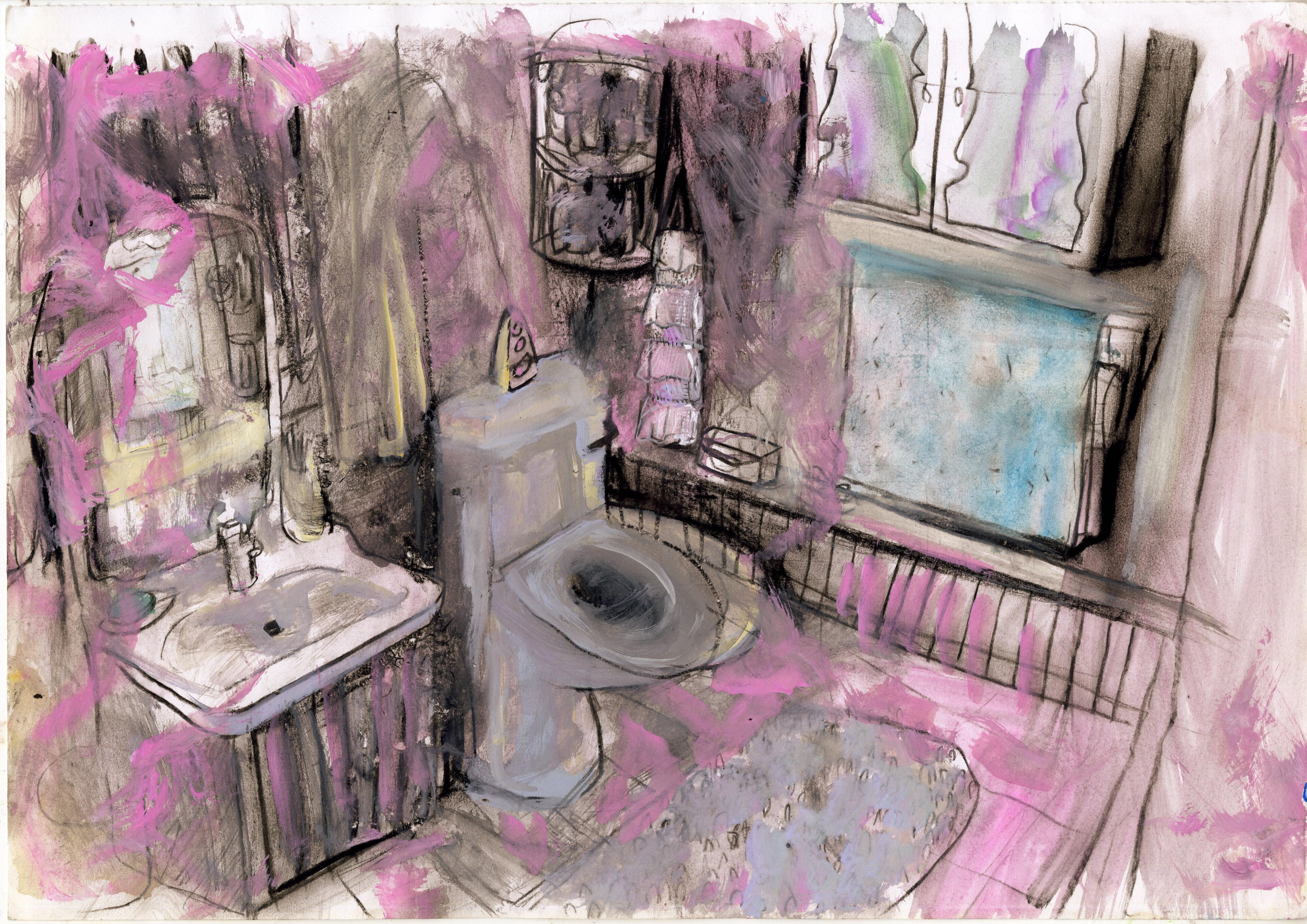 Gouache and charcoal on paper